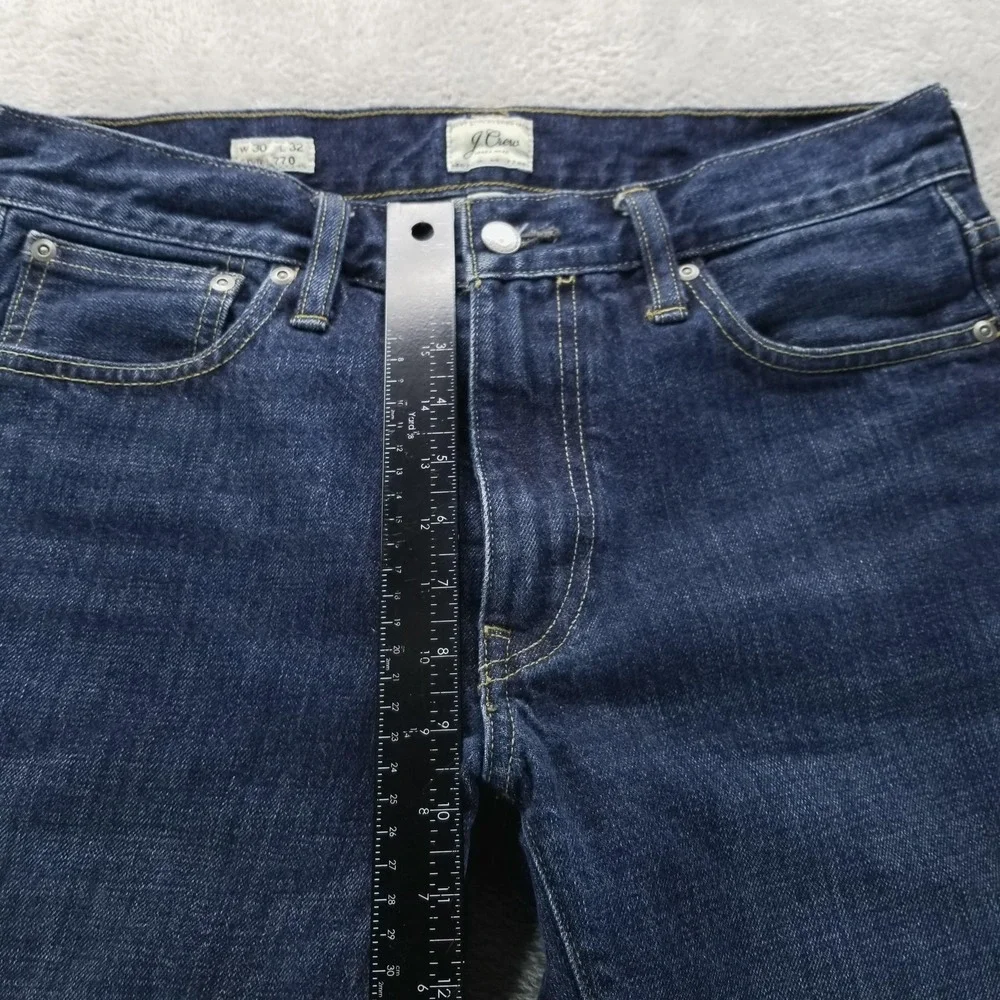 J Crew Jeans Mens 30x32 Blue 770 Regular Straight Dark Wash‎ Comfort Denim